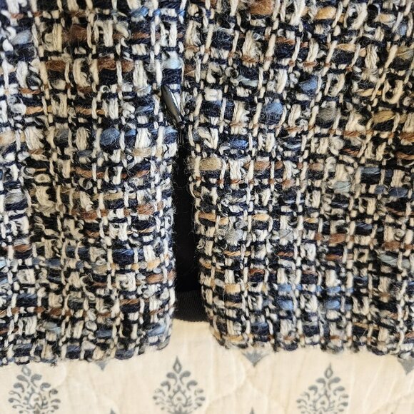 Talbots Women’s Size 14 Tweed Wool Blend Pencil Skirt Blue Black Lined Career - Picture 11 of 14